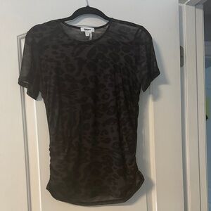 DKNY Dark Patterned Short Sleeve Top